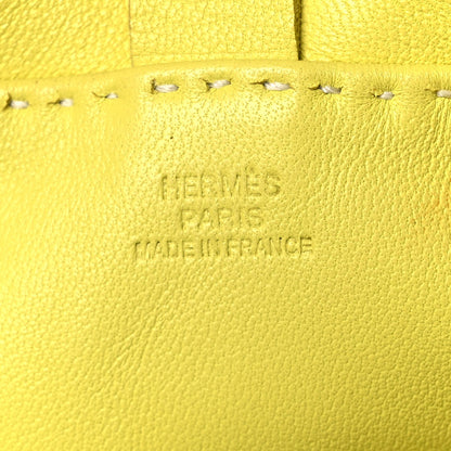 Hermes Lambskin Clou De Selle Pouch Sulphur 5 of 9