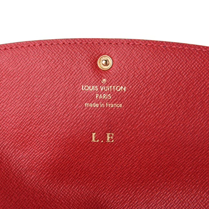 Louis Vuitton Damier Ebene Emilie Wallet Red 5 of 5