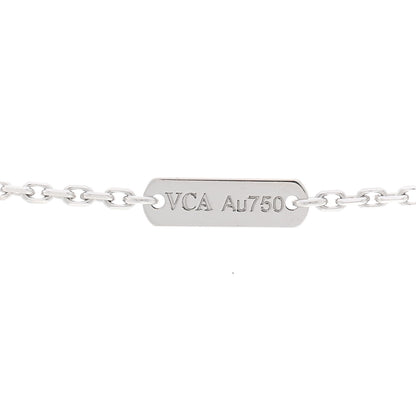 Van Cleef & Arpels 18K White Gold Guilloche Vintage Alhambra Pendant Necklace 4 of 5