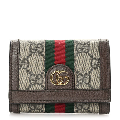 Gucci GG Supreme Monogram Web Ophidia Bi-Fold Wallet Beige New Acero 1 of 7