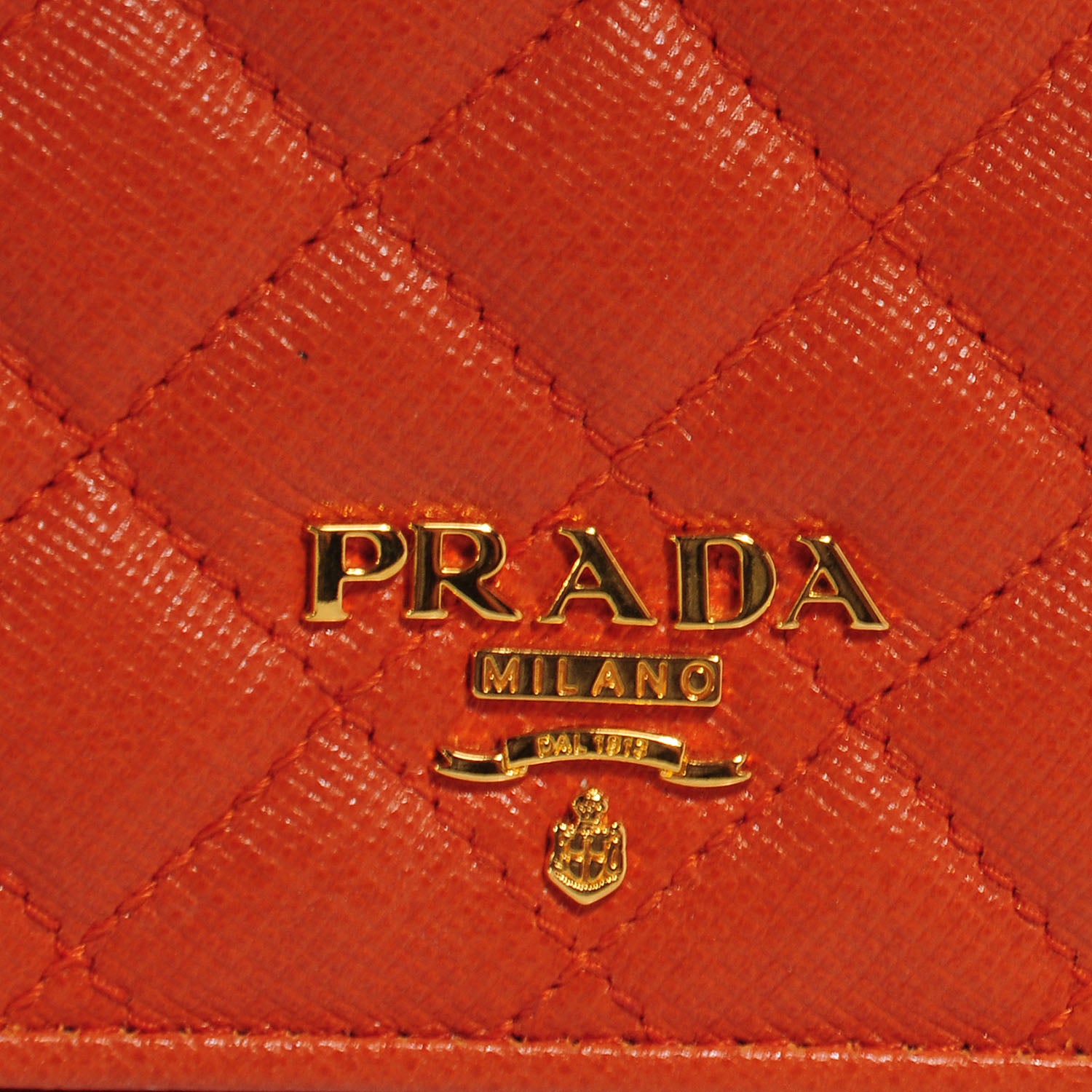 Prada Saffiano Quilted Zip Wallet Papaya 5 of 9