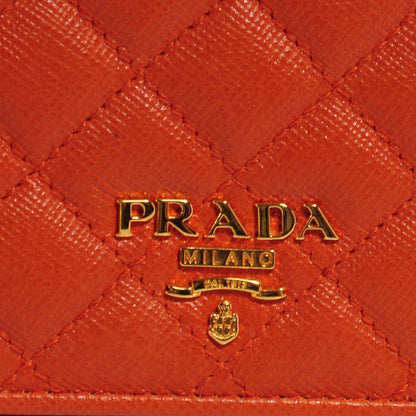 Prada Saffiano Quilted Zip Wallet Papaya 5 of 9