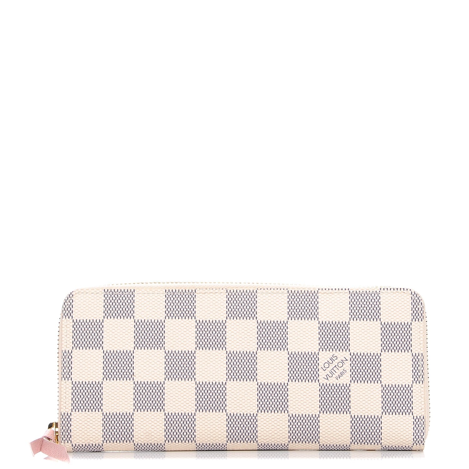 Louis Vuitton Damier Azur Clemence Wallet Rose Ballerine 1 of 8