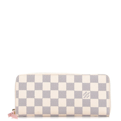 Louis Vuitton Damier Azur Clemence Wallet Rose Ballerine 1 of 8