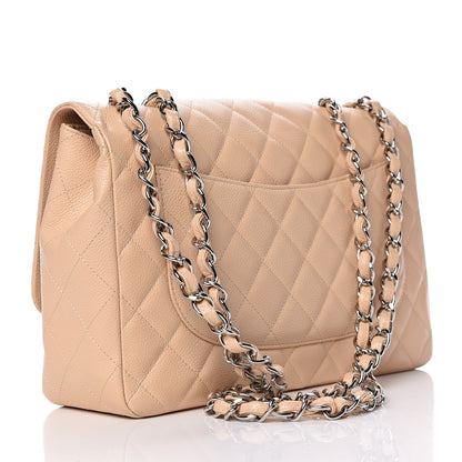 Chanel Caviar Quilted Jumbo Single Flap Beige Clair 3 of 11