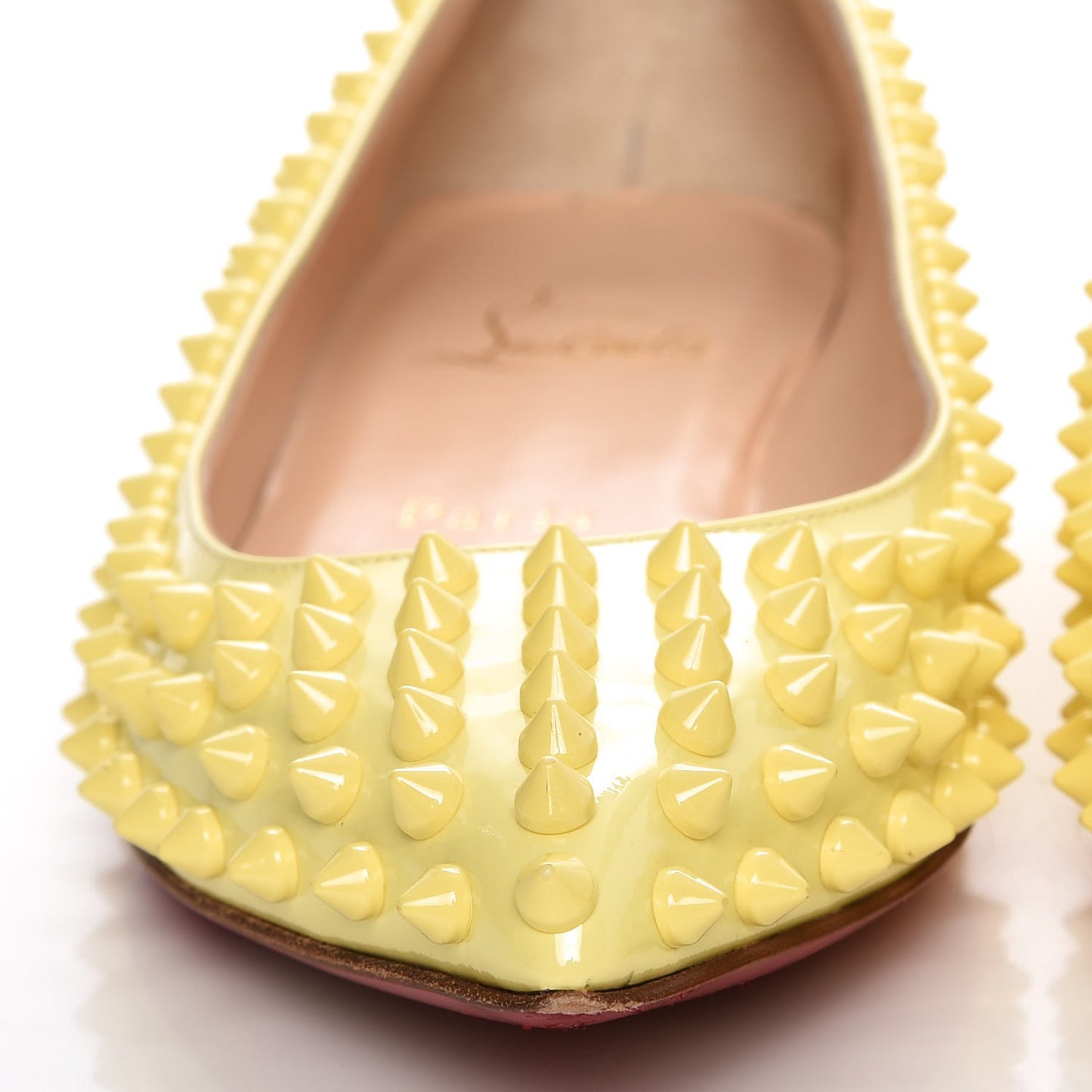 Patent Pigalle Spikes Flats 35.5 Lemon