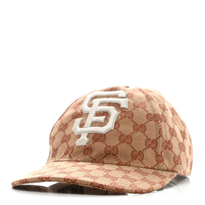 Gucci X MLB Monogram SF Giants Baseball Hat 55-59 Beige Ruggine 1 of 13