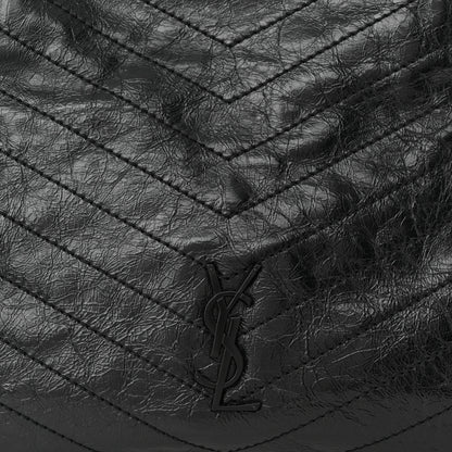 Saint Laurent Crinkled Calfskin Matelasse Monogram Medium Niki Shopper Tote Black 8 of 10