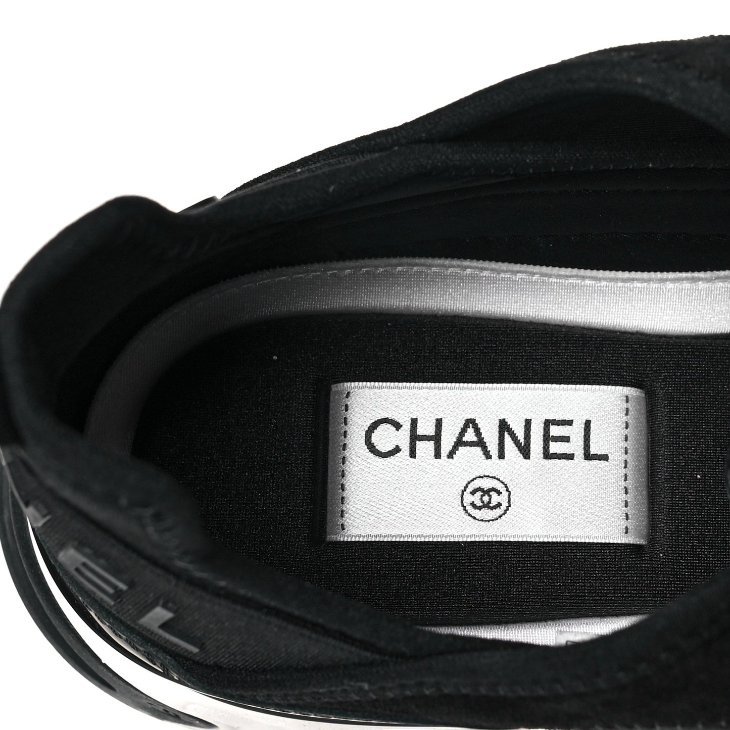 Velvet Calfskin Mixed Fibers CC Sneakers 39.5 Black