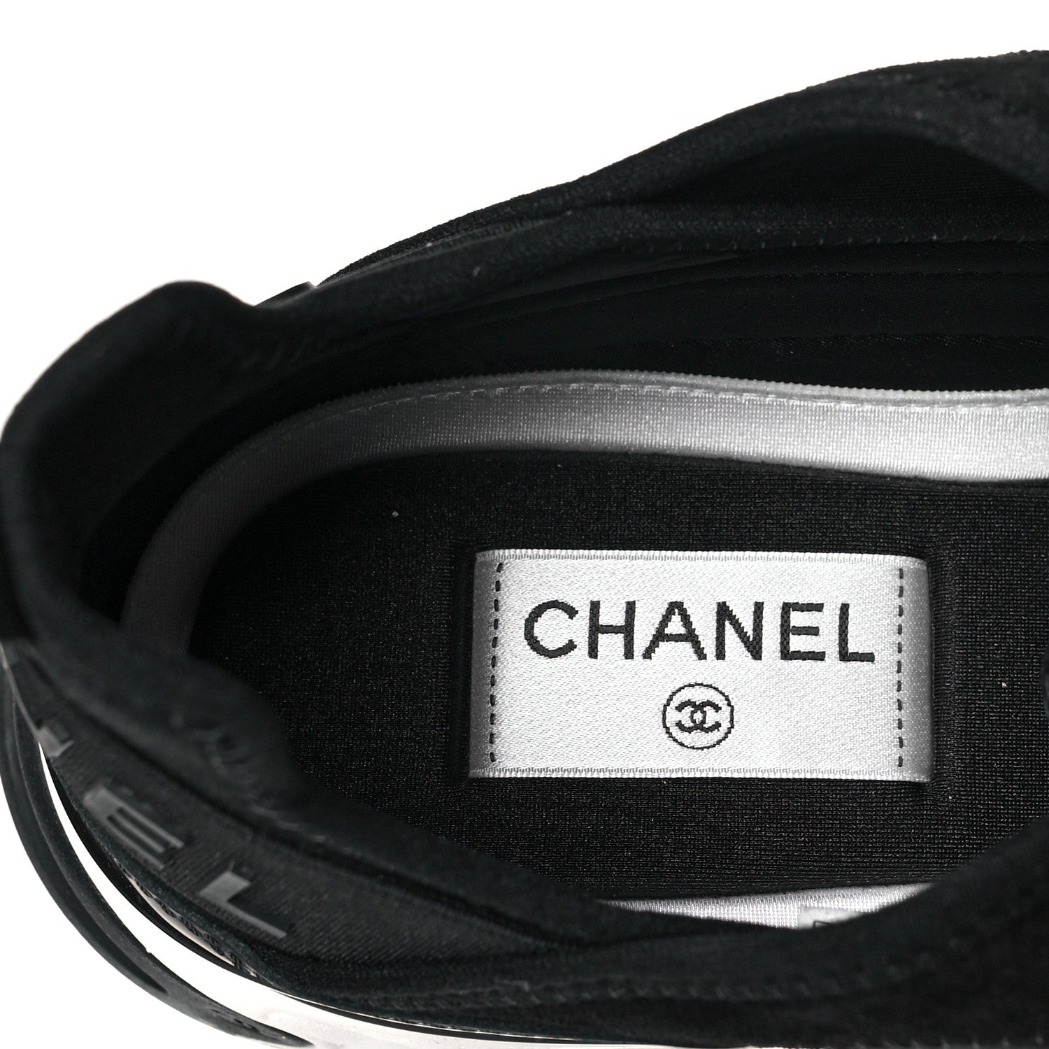 Chanel Velvet Calfskin Mixed Fibers CC Sneakers 39.5 Black 7 of 9