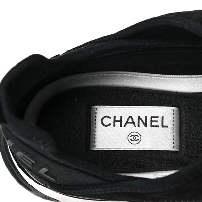 Chanel Velvet Calfskin Mixed Fibers CC Sneakers 39.5 Black 7 of 9