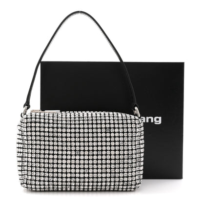 Alexander Wang Mesh Crystal Rhinestone Mini Heiress Pouch Black Silver 10 of 10