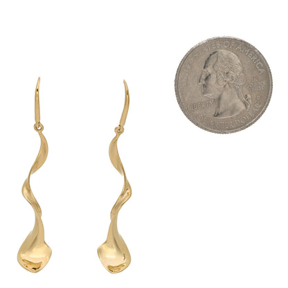Tiffany 18K Yellow Gold Frank Gehry Orchid Drop Earrings 2 of 4