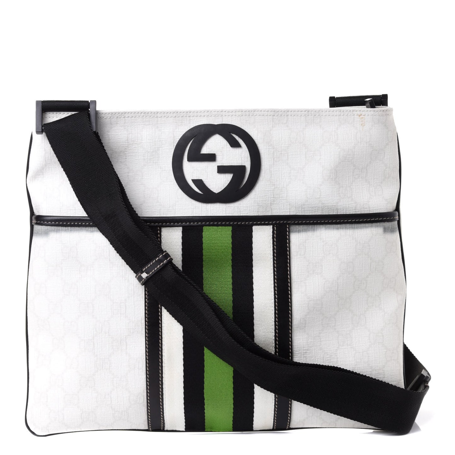 GG Plus Monogram Web Messenger Bag White