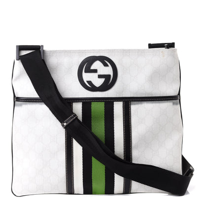 Gucci GG Plus Monogram Web Messenger Bag White 1 of 4