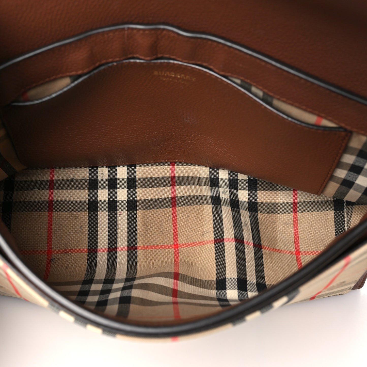 Calfskin Vintage Check Note Crossbody Bag Tan