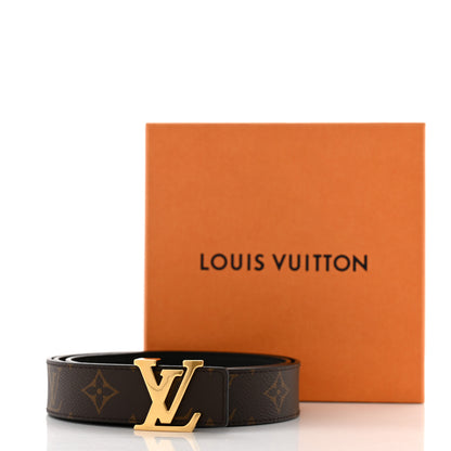 Louis Vuitton Calfskin Monogram 30mm LV Initiales Reversible Belt 85 34 Black 7 of 7