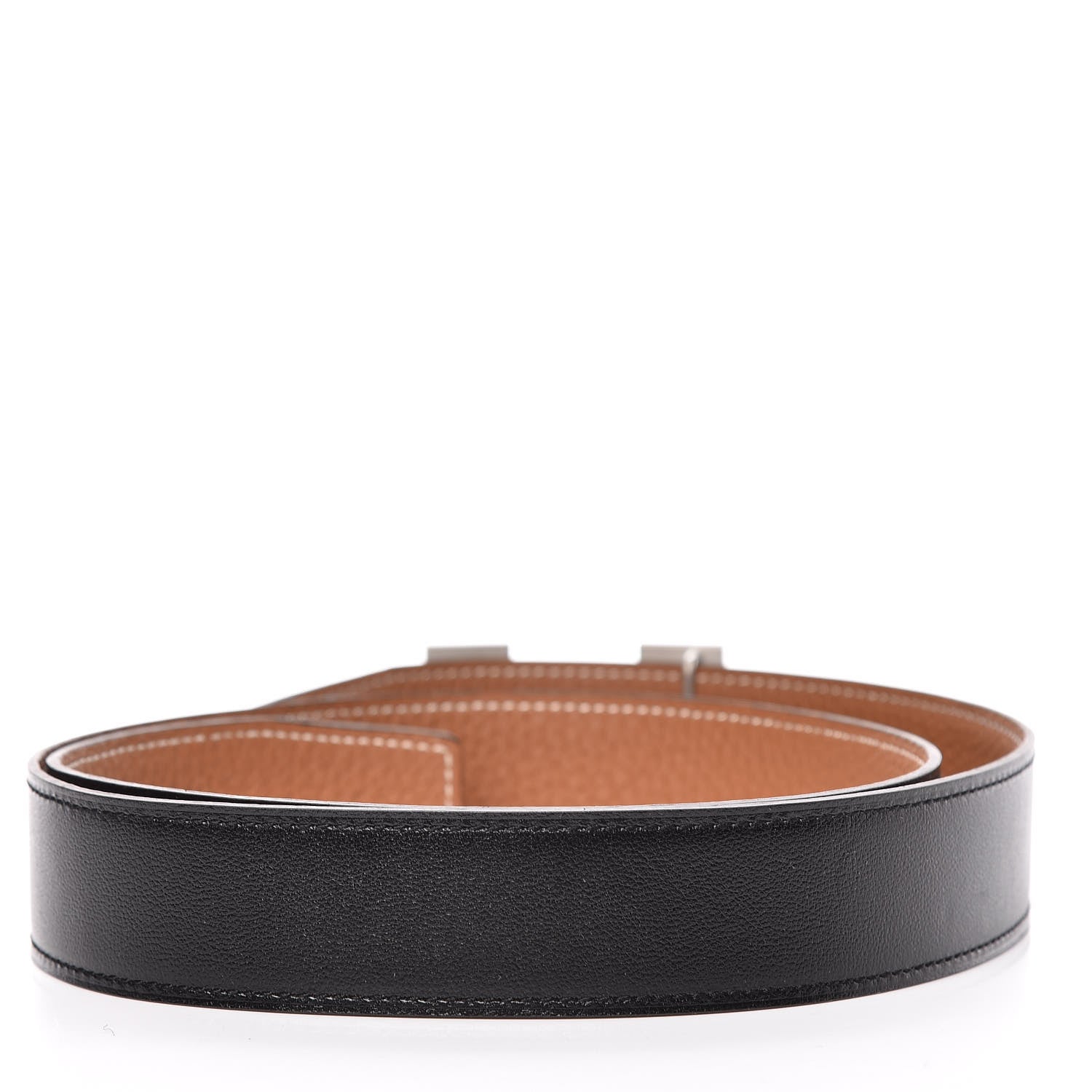 Hermes Swift Togo 32mm Guilloche H Belt 85 Black Gold 3 of 7