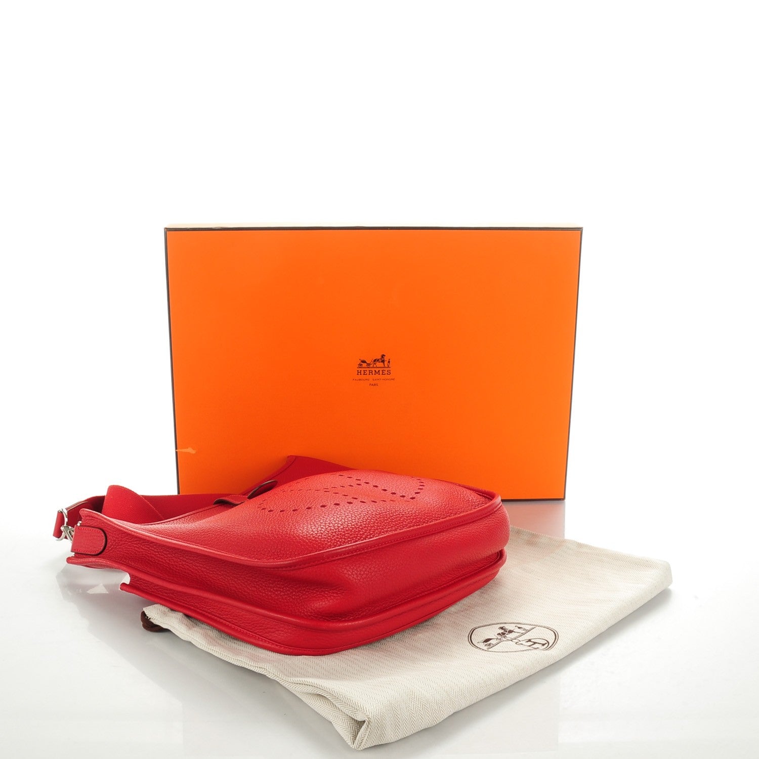 Hermes Taurillon Clemence Evelyne III PM Rouge Casaque 4 of 9