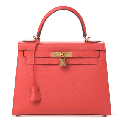 Hermes Epsom Kelly Sellier 28 Rouge Tomate 1 of 14