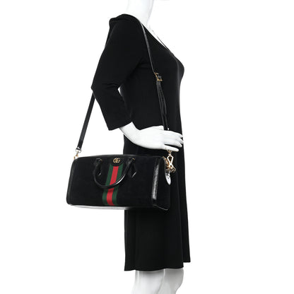 Gucci Suede Patent GG Web Medium Ophidia Boston Black 2 of 9