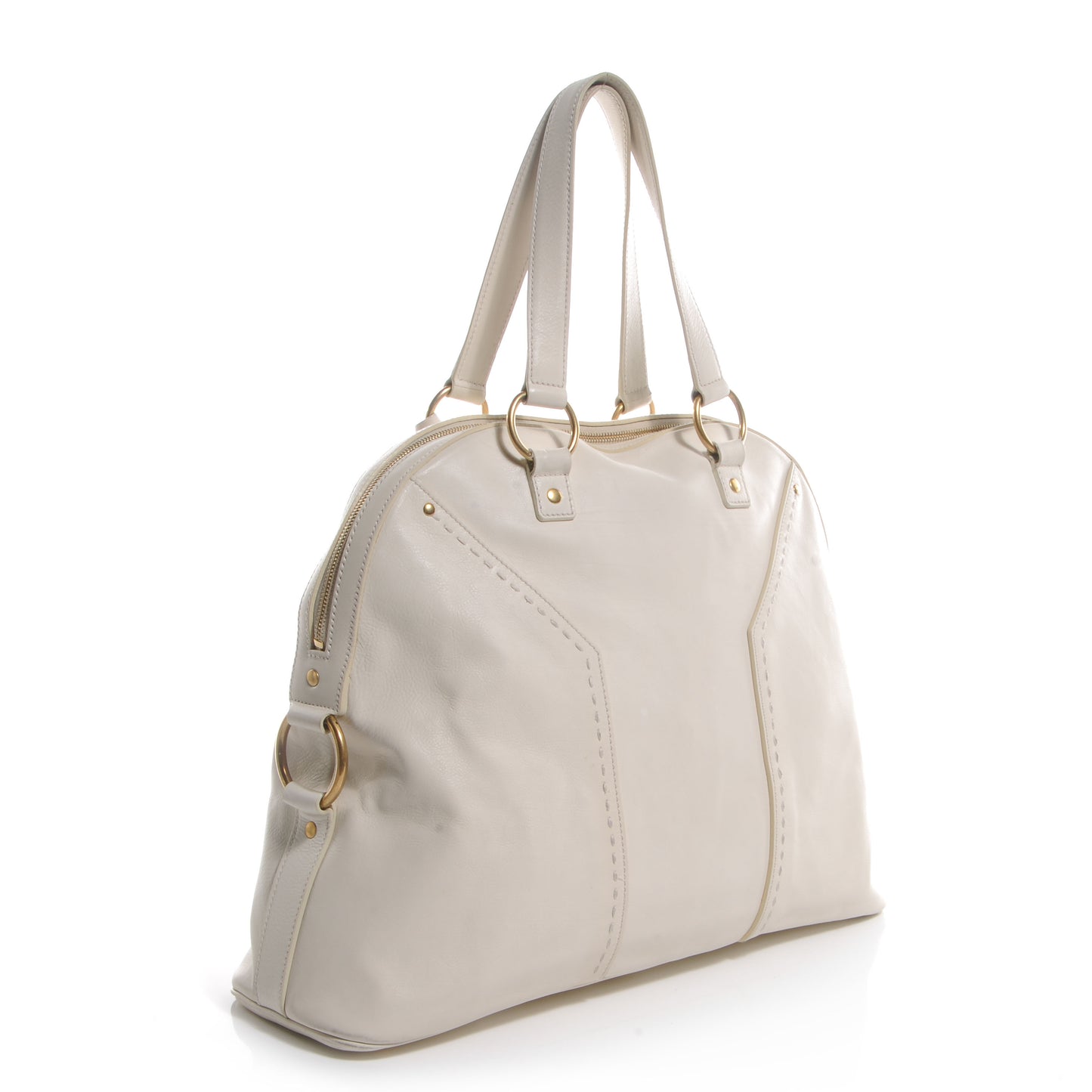 Leather Oversized Muse Ivory