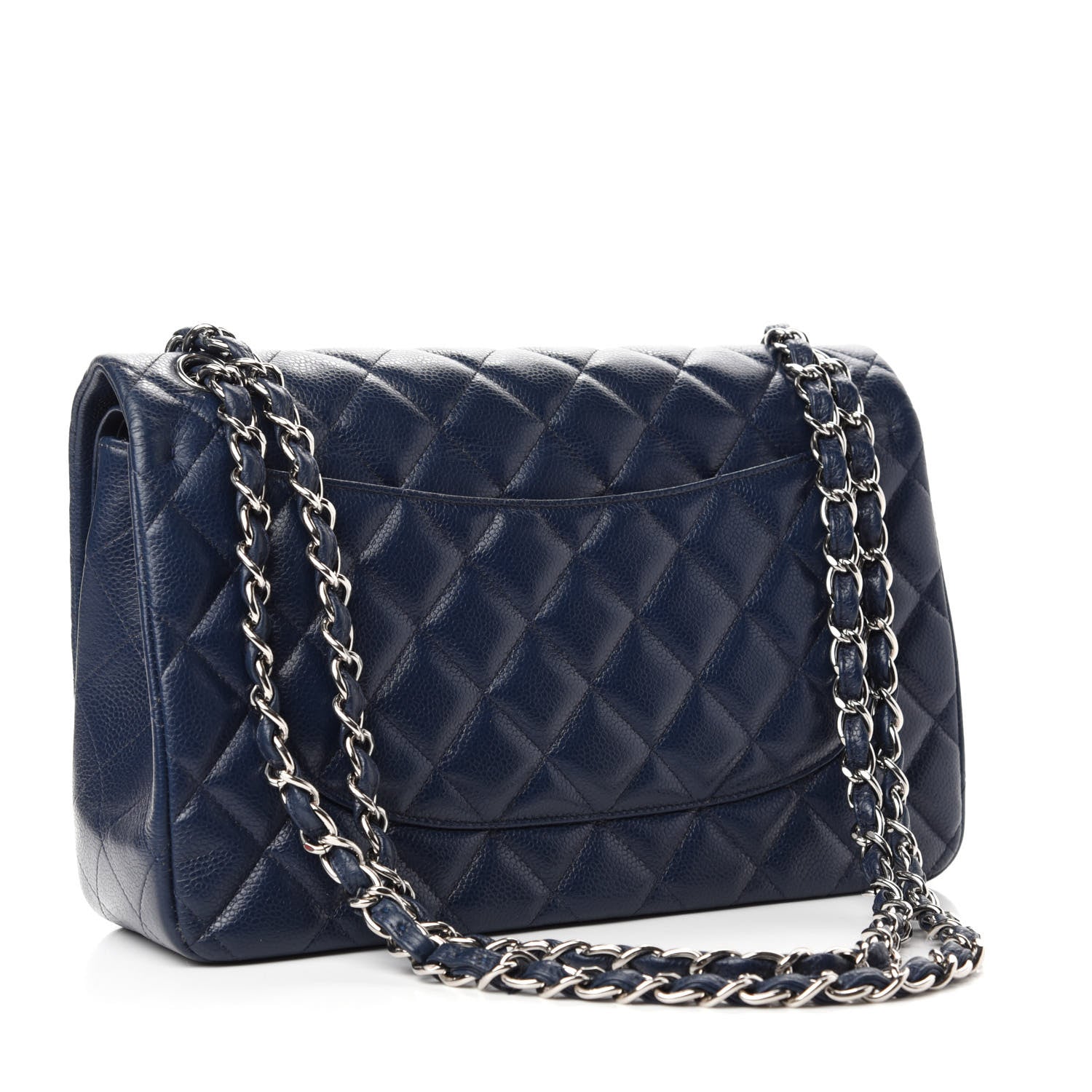 Chanel Caviar Quilted Jumbo Double Flap Dark Blue 3 of 13