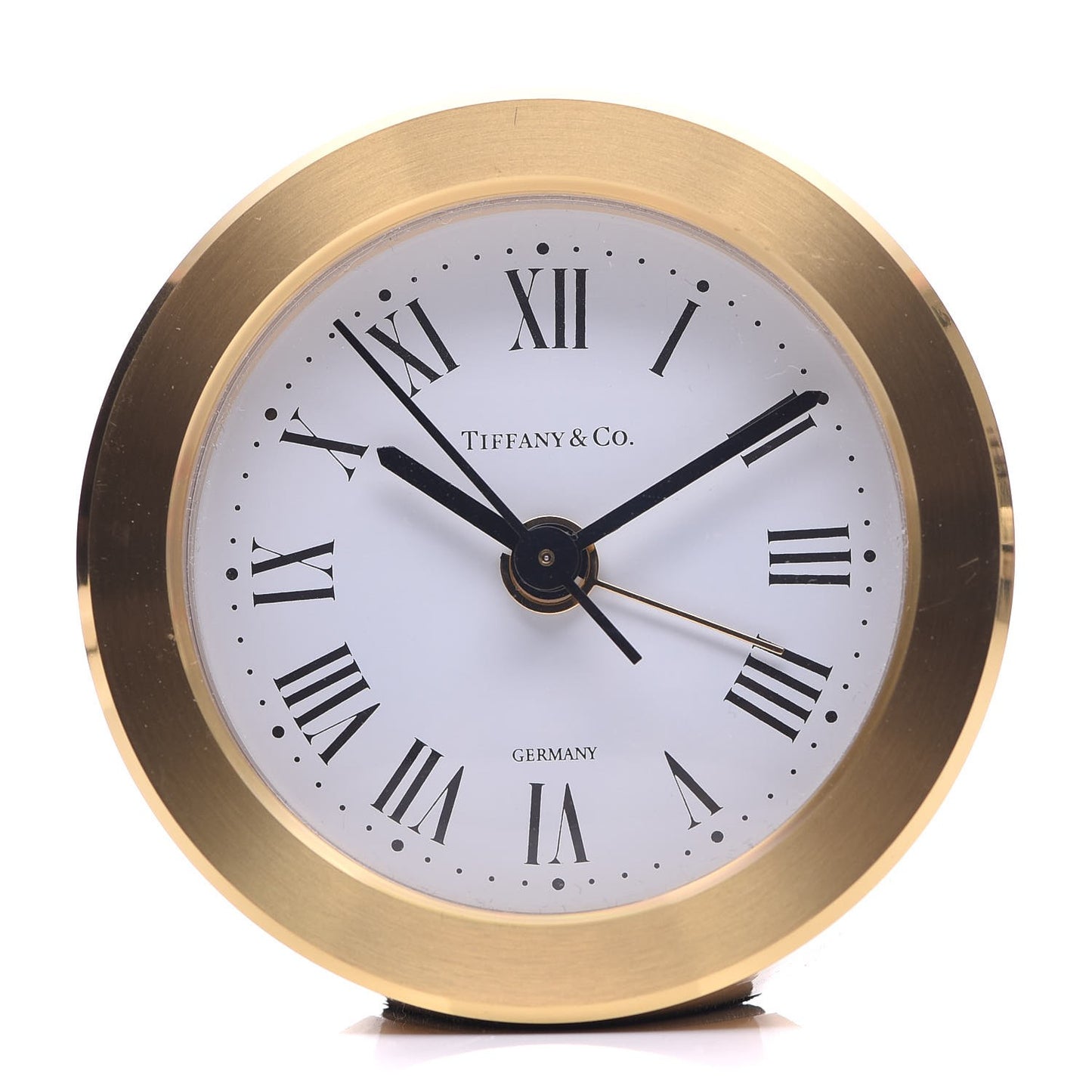 Brass Round Quartz Alarm Clock Gold