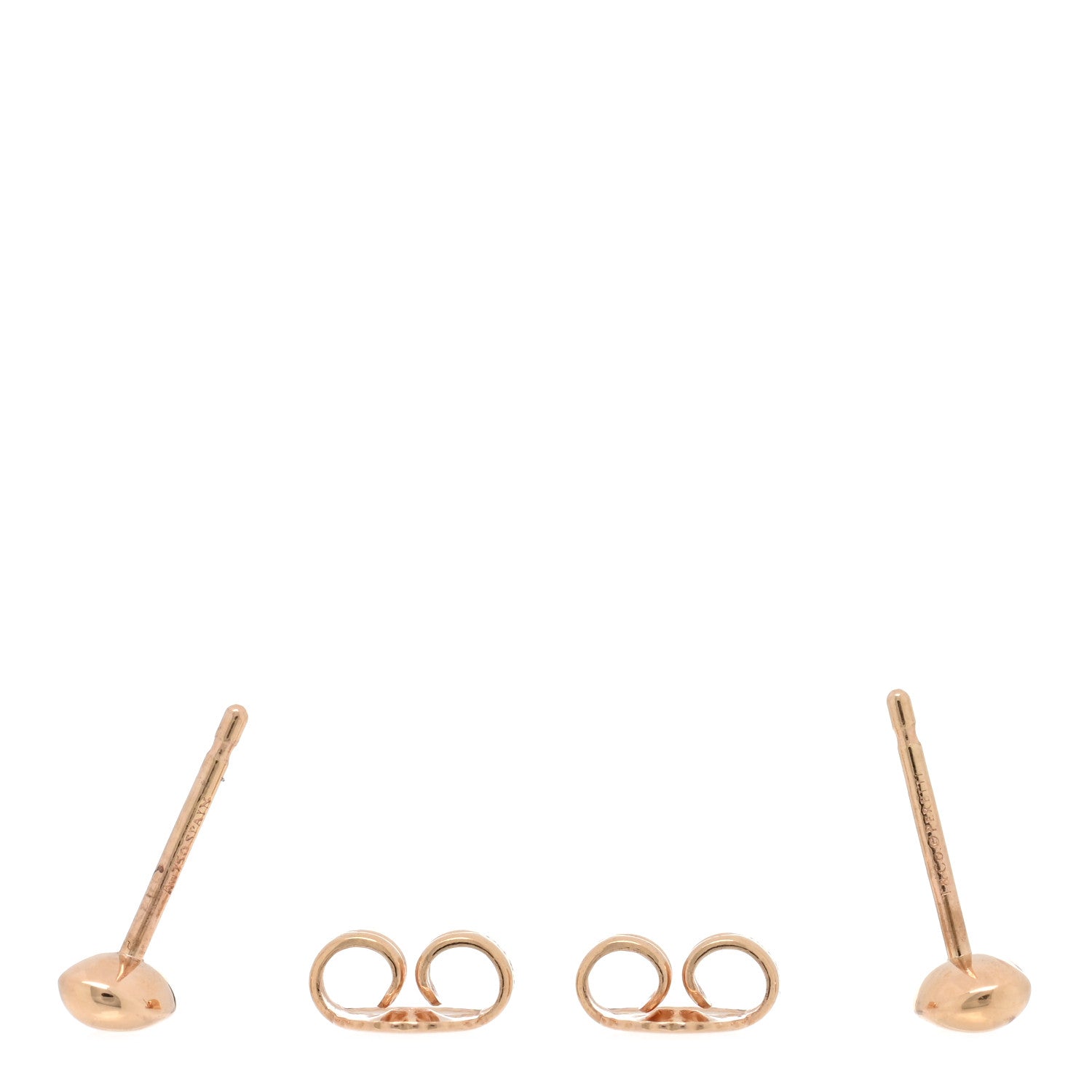 Tiffany 18K Rose Gold 5mm Elsa Peretti Bean Earrings 3 of 4