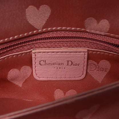 Christian Dior Satin Patent Heart D Trick Clutch  Pink Black 6 of 7