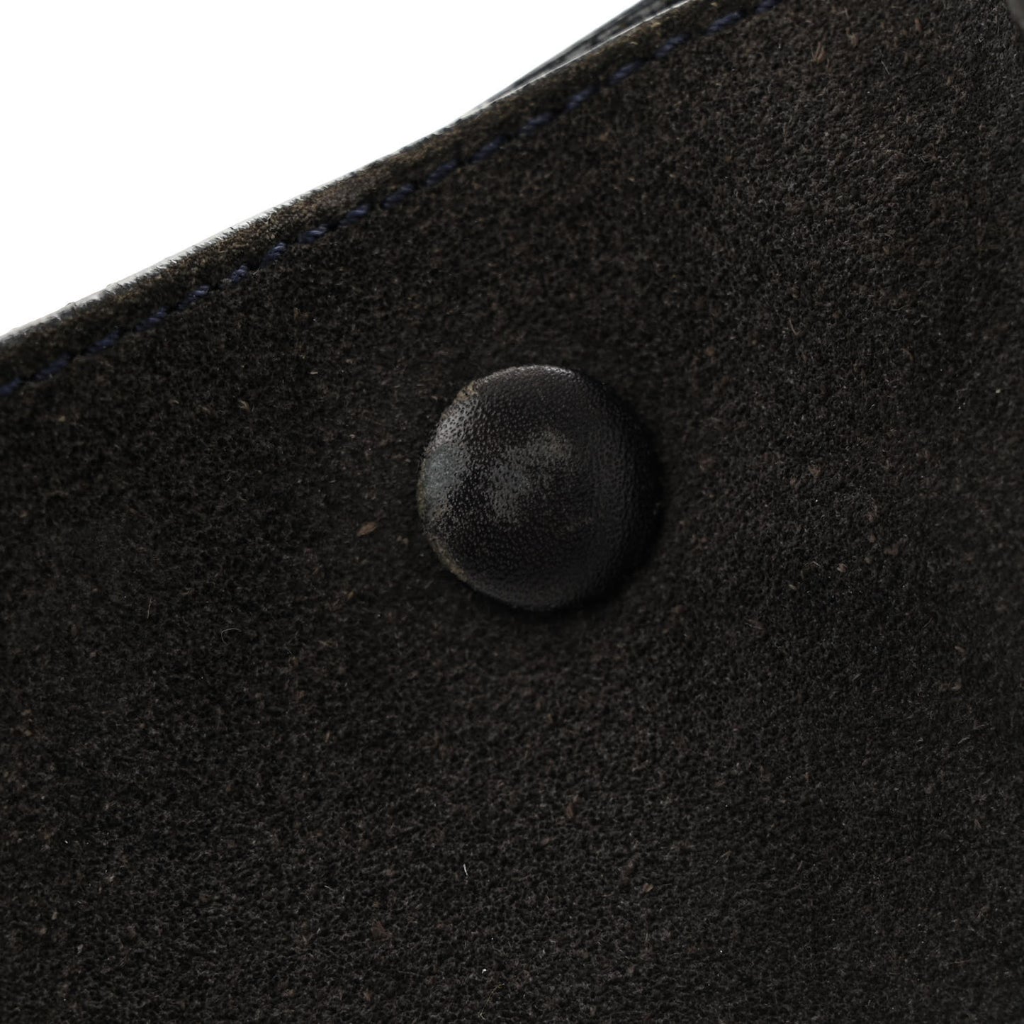 Smooth Calfskin Suede Medium Trapeze Blue Black