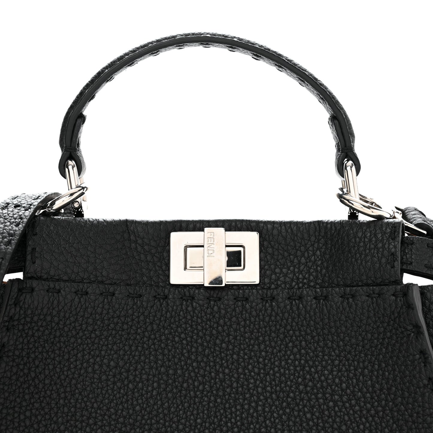 Cuoio Romano Selleria Bi-Color Mini Peekaboo Iconic Satchel Black Mou