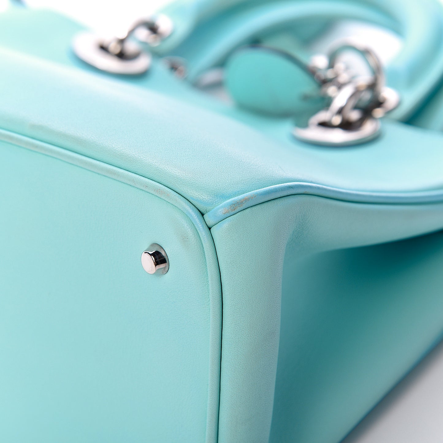 Smooth Calfskin Mini Diorissimo Tote Light Blue