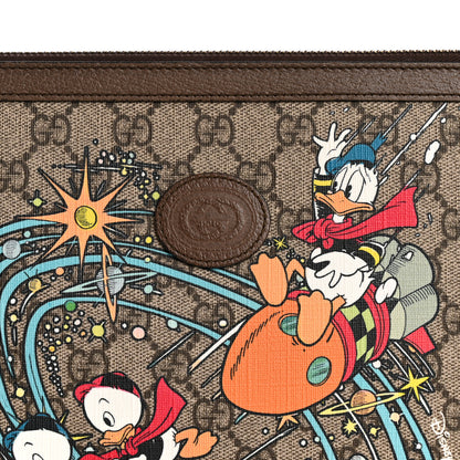 Gucci X DISNEY GG Supreme Monogram Donald Duck Interlocking G Wristlet Pouch Beige Multicolor New Acero 7 of 7