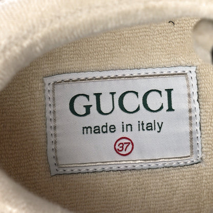 Gucci Suede Calfskin Tejus Printed Womens Ultrapace Sneakers 37 Pink Silver Oatmeal Yolk 7 of 11