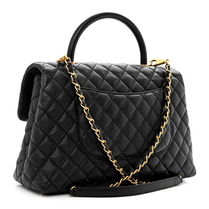 Chanel Caviar Quilted Medium Coco Handle Flap Black 3 of 10