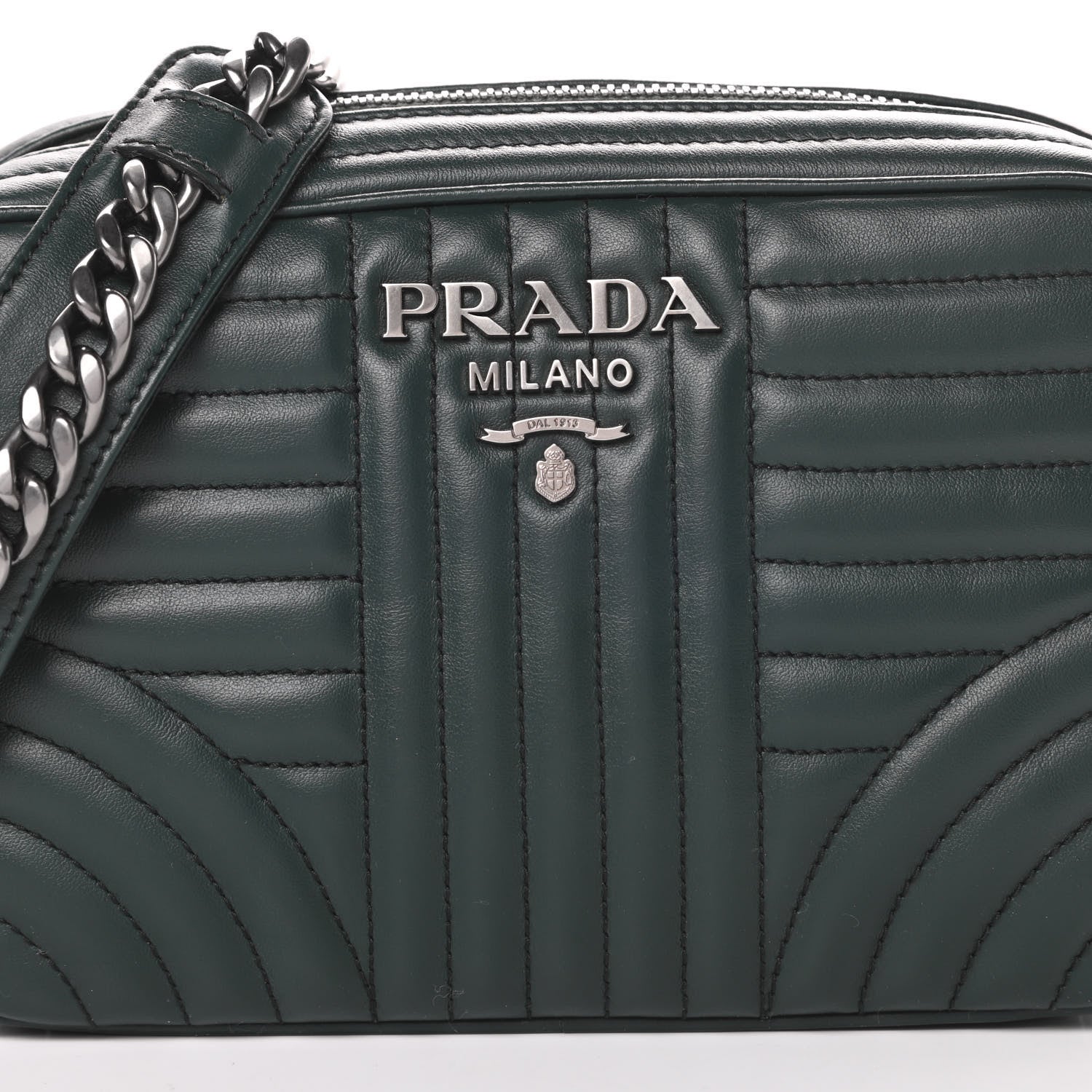 Prada Soft Calfskin Diagramme Crossbody Bag Smeraldo 8 of 10