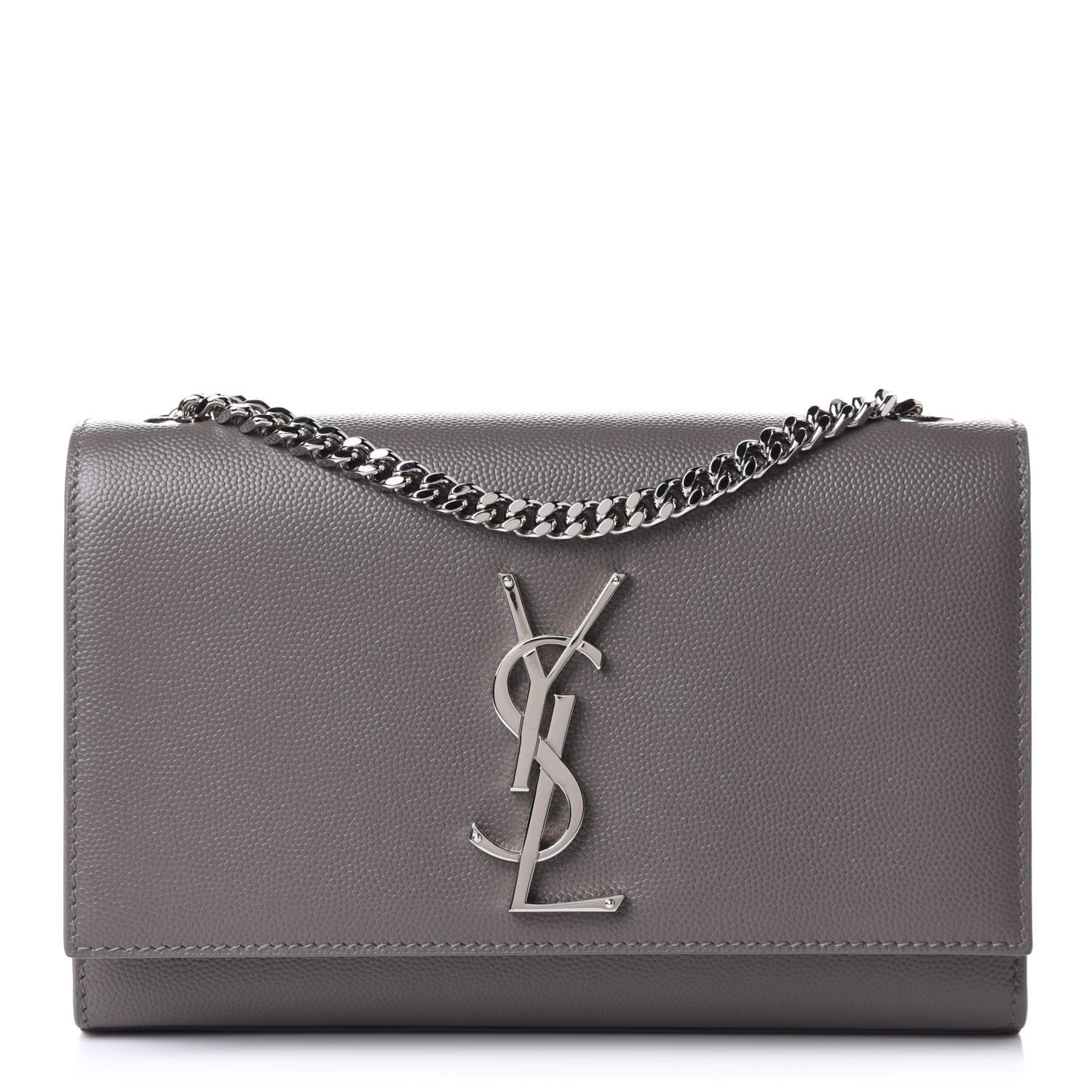 Saint Laurent Grain De Poudre Small Monogram Kate Satchel Fog 1 of 10