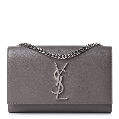Saint Laurent Grain De Poudre Small Monogram Kate Satchel Fog 1 of 10
