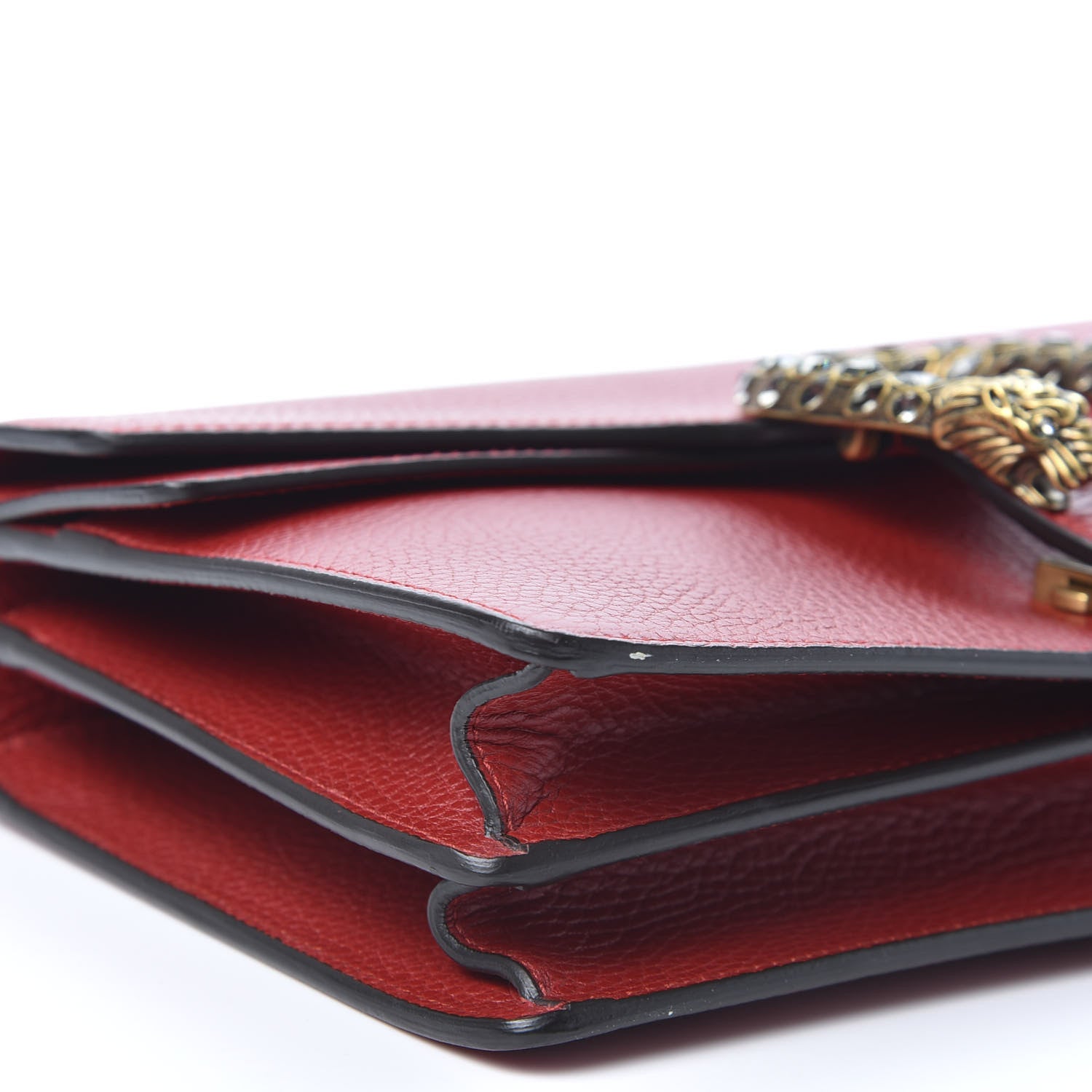 Gucci Dollar Calfskin Swarovski Crystal Small Dionysus Shoulder Bag Hibiscus Red 5 of 11