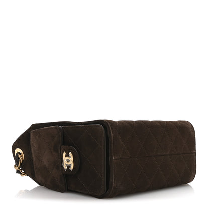 Chanel Suede Quilted Mini Chanel 25 Handbag Dark Brown 6 of 21