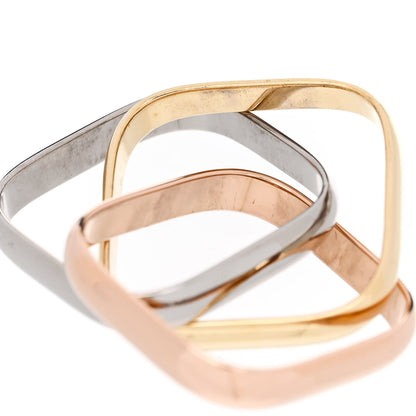 Cartier 18K Pink Yellow White Gold Medium Trinity Cushion Ring 55 7.25 5 of 6