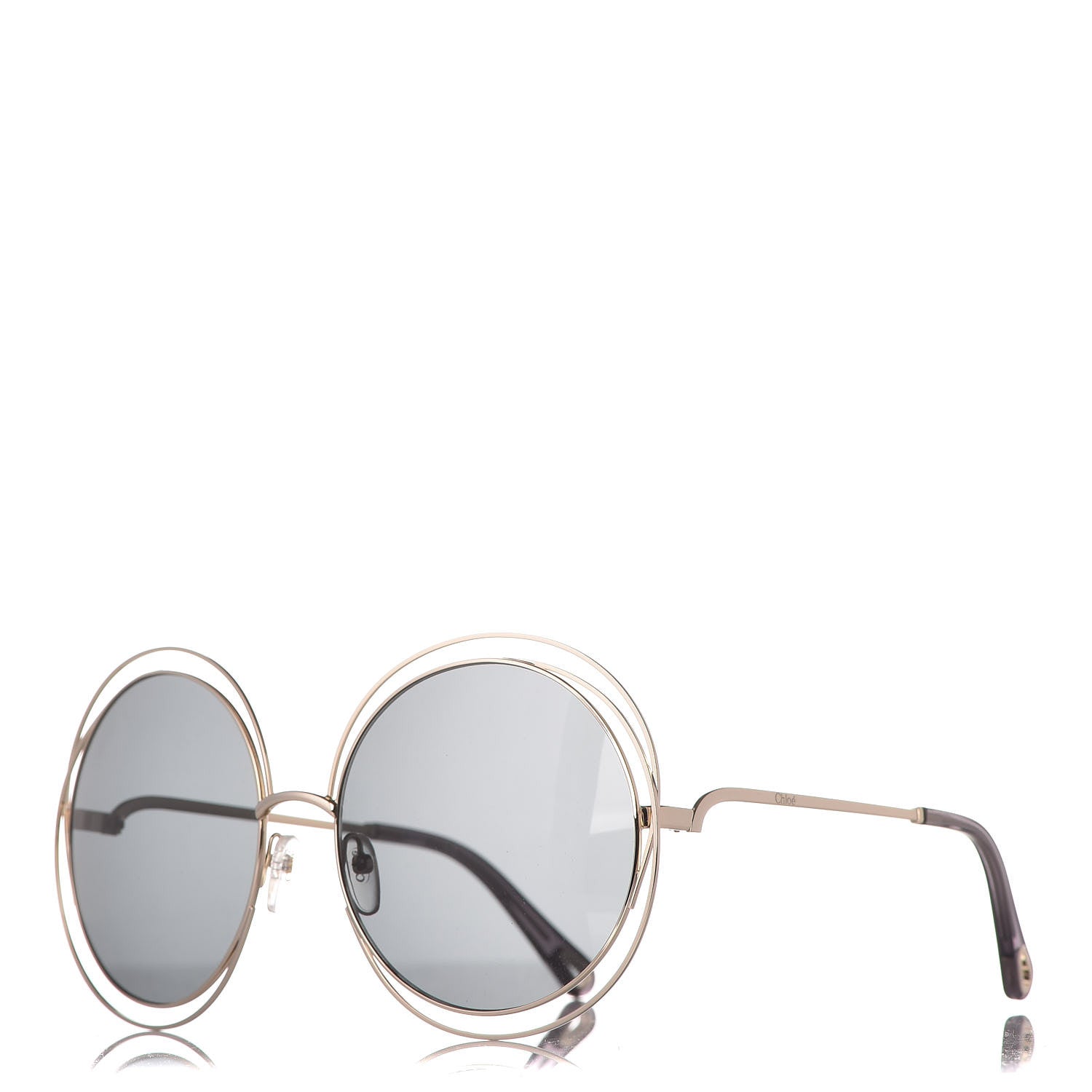 Chloe Oversize Round Carlina Oversized Round Sunglasses CE114S Gold Grey Metallic 1 of 7