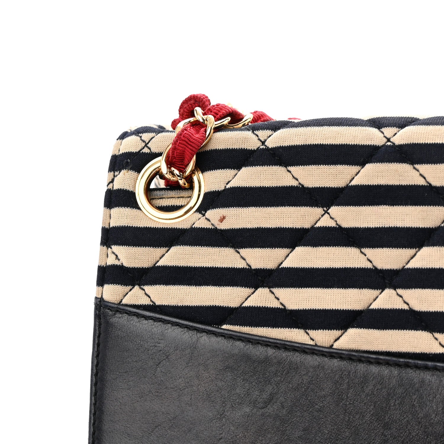 Chanel Jersey Quilted Jumbo Coco Sailor Flap Navy White Red 24 of 24