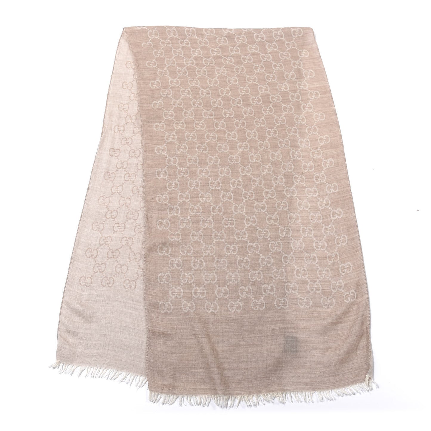 Wool Silk GG Monogram GGNat Scarf Sand