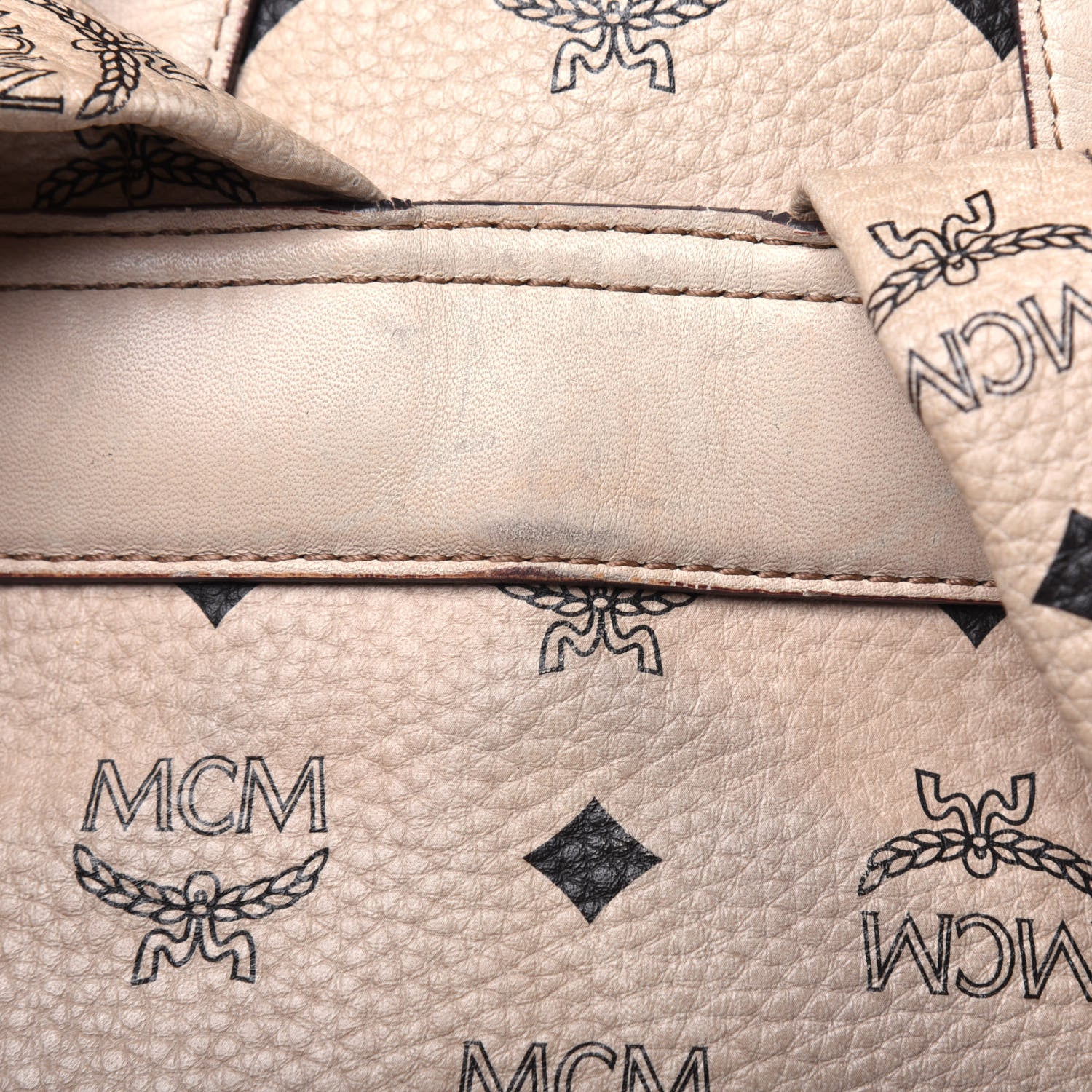 MCM Visetos Medium Sprinkle Stud Stark Backpack Beige 22 of 32