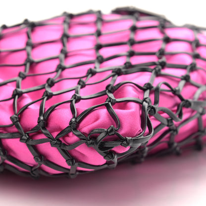 Prada Satin Net Chain Bag Fuxia Black 9 of 9