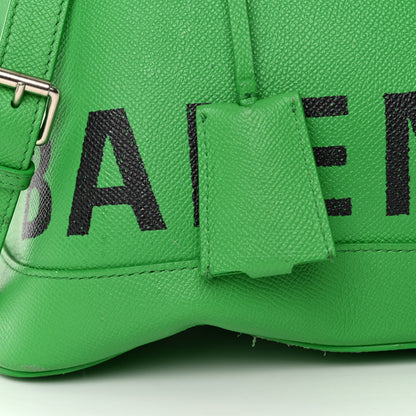Balenciaga Signature Grained Calfskin Logo M Ville Top Handle Bag Green 11 of 13