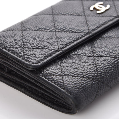 Chanel Caviar Quilted Large Gusset Flap Wallet Black 10 of 16
