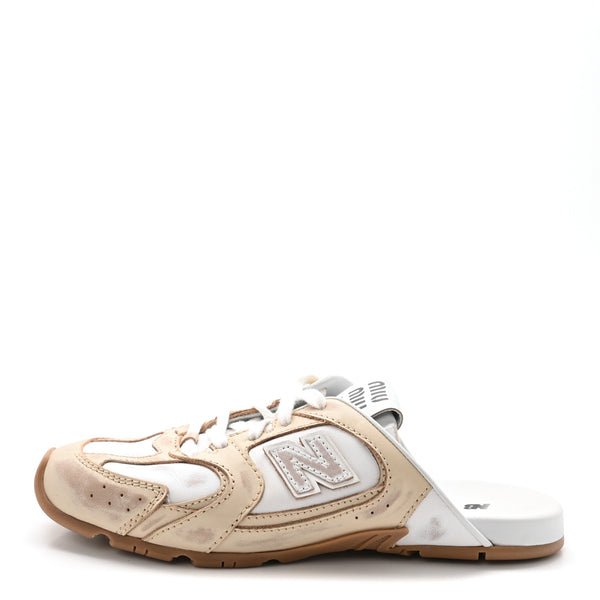 Miu Miu X NEW BALANCE Bleached Calfskin 530 SL Slip-On Sneakers
